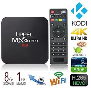 Приставка для телевизора OTT TV BOX 4K ULTRA HD MXQ-4К {Wi-Fi; Android; Quad-Core Cortex A7}