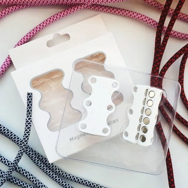 Умные магниты для шнурков Magnetic Shoelaces (Белый / Для взрослых) - доставка