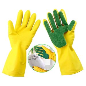 Перчатки с губкой для мытья посуды FEI E GLOVE