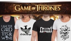 Футболка фаната «Игры престолов» с принтом ч. 2 (XL / dracarys)