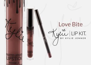 Жидкая матовая помада + карандаш KYLIE Lip Kit от Кайли Дженнер (Love Bite)