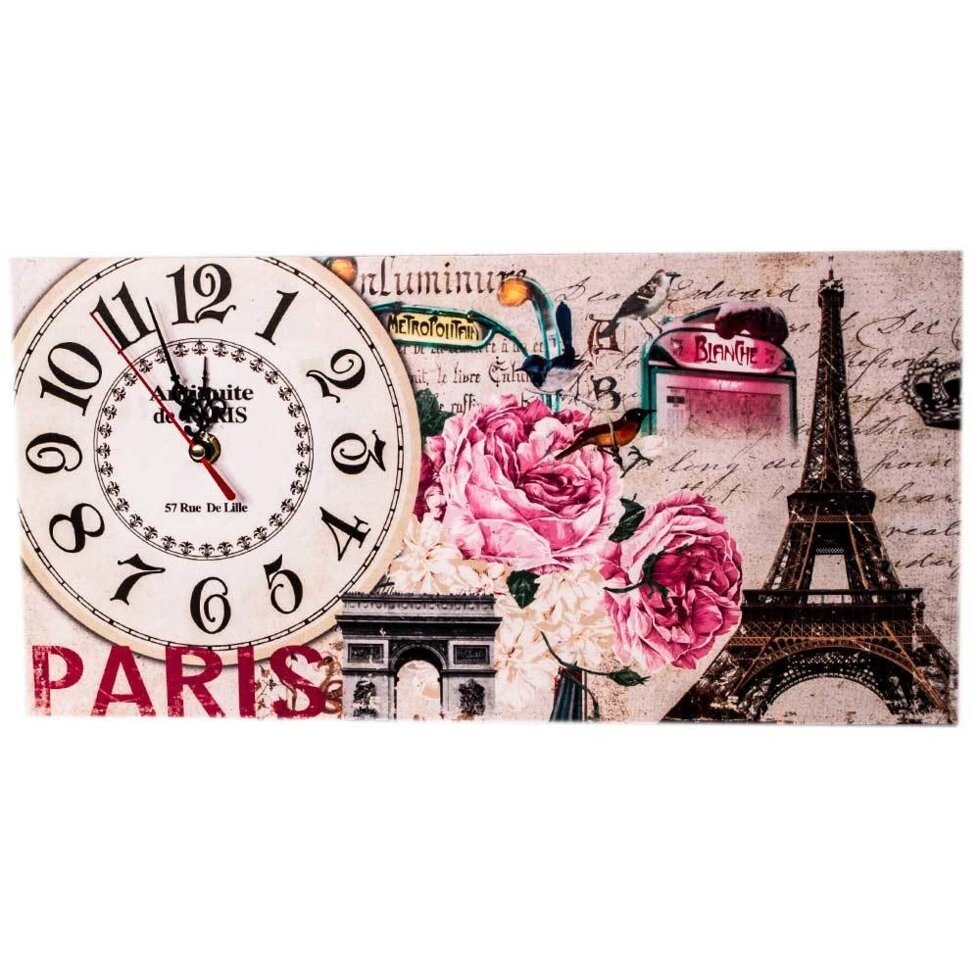 Часы настенные в виде картины с кварцевым механизмом «Time Drop»Париж&quot; - розница