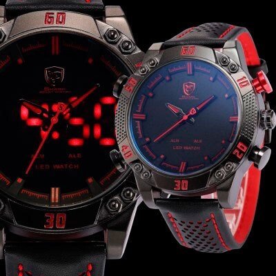Часы наручные мужские спортивные Shark Sport Watch SH265 (Черный с красным) - акции