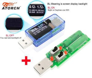 Цифровой USB тестер-вольтамперметр с OLED дисплеем ATORCH 12-в-1 (только USB-тестер)