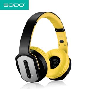 Bluetooth-наушники беспроводные с функцией колонок 2 в 1 SODO (Желтый)