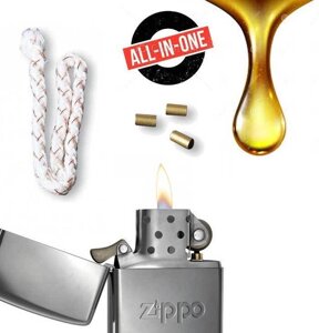 Набор для заправки и обслуживания зажигалки Zippo Start Set [кремни + бензин]