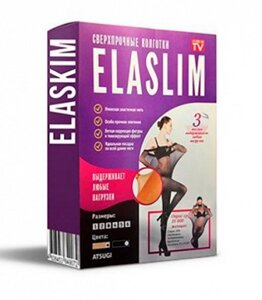 Сверхпрочные капроновые колготки ELASLIM 40 DEN (Размер-2 / Черный)