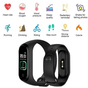 Браслет здоровья Smart Bracelet 5 PRO с градусником и тонометром (Черный)