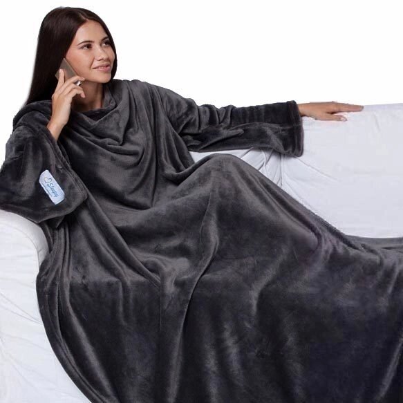Одеяло/плед/халат с рукавами Снагги Бланкет {Snuggie Blanket}Черный) - доставка