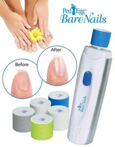 Электрическая пилка для ногтей с набором насадок Bare Nails Ped Egg