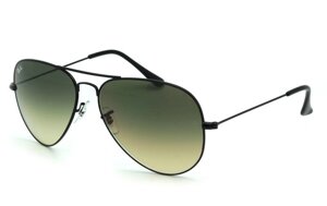 Очки солнцезащитные Aviator Ray-Ban (Черная оправа/серо-зеленые линзы)