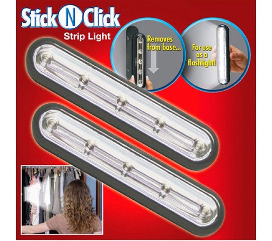 Набор беспроводных светильников на липучках Stick&#039;N&#039;Click Strip [2 шт. - интернет магазин