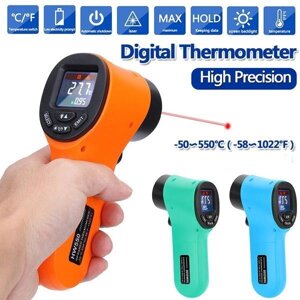 Пирометр-термометр лазерный цифровой бесконтактный с ЖК-дисплеем HW550 {50 – 550}Оранжевый)