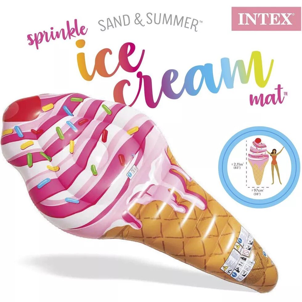 Плот-матрас надувной INTEX Sand & Summer для плавания (Мороженое с вишенкой) от компании Интернет-магазин Starshop. kz - фото 1