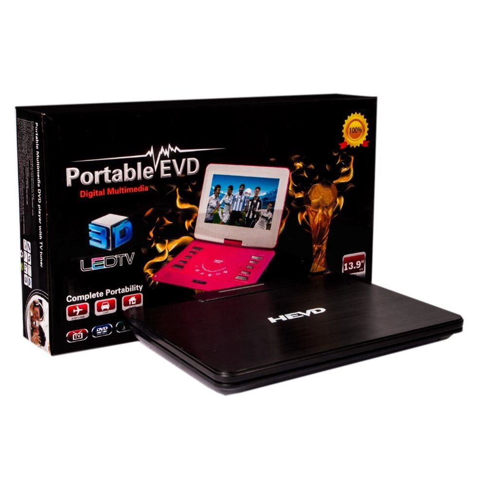 Портативный DVD плеер Portable EVD со встроенным телевизором (13.9) от компании Интернет-магазин Starshop. kz - фото 1