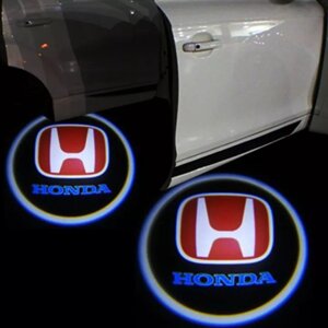Проектор логотипа автомобиля на асфальт для дверей Welcome lamp {беспроводной комплект из 2шт. Honda)