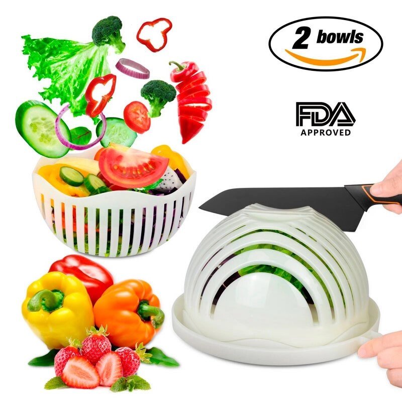 Салатница-овощерезка 2 в 1 Salad Cutter Bowl от компании Интернет-магазин Starshop. kz - фото 1