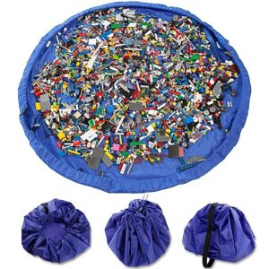 Сумка-коврик для игрушек Toy Bag (150 см / Лимонно-синяя)