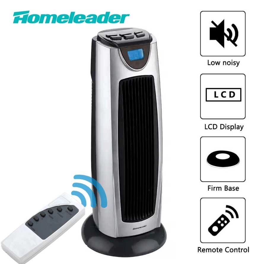 Тепловентилятор колонный с керамическим нагревателем и пультом ДУ Homeleader Tower Heater {1.5kW, дисплей, таймер, от компании Интернет-магазин Starshop. kz - фото 1