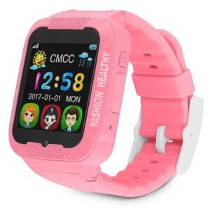Умные детские часы-телефон с камерой, GPS-трекером и сенсорным экраном Smart Watch K3 (Розовый)