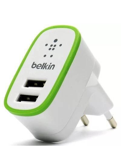 Зарядное устройство сетевое Belkin 2хUSB Home Charger (Белый) от компании Интернет-магазин Starshop. kz - фото 1