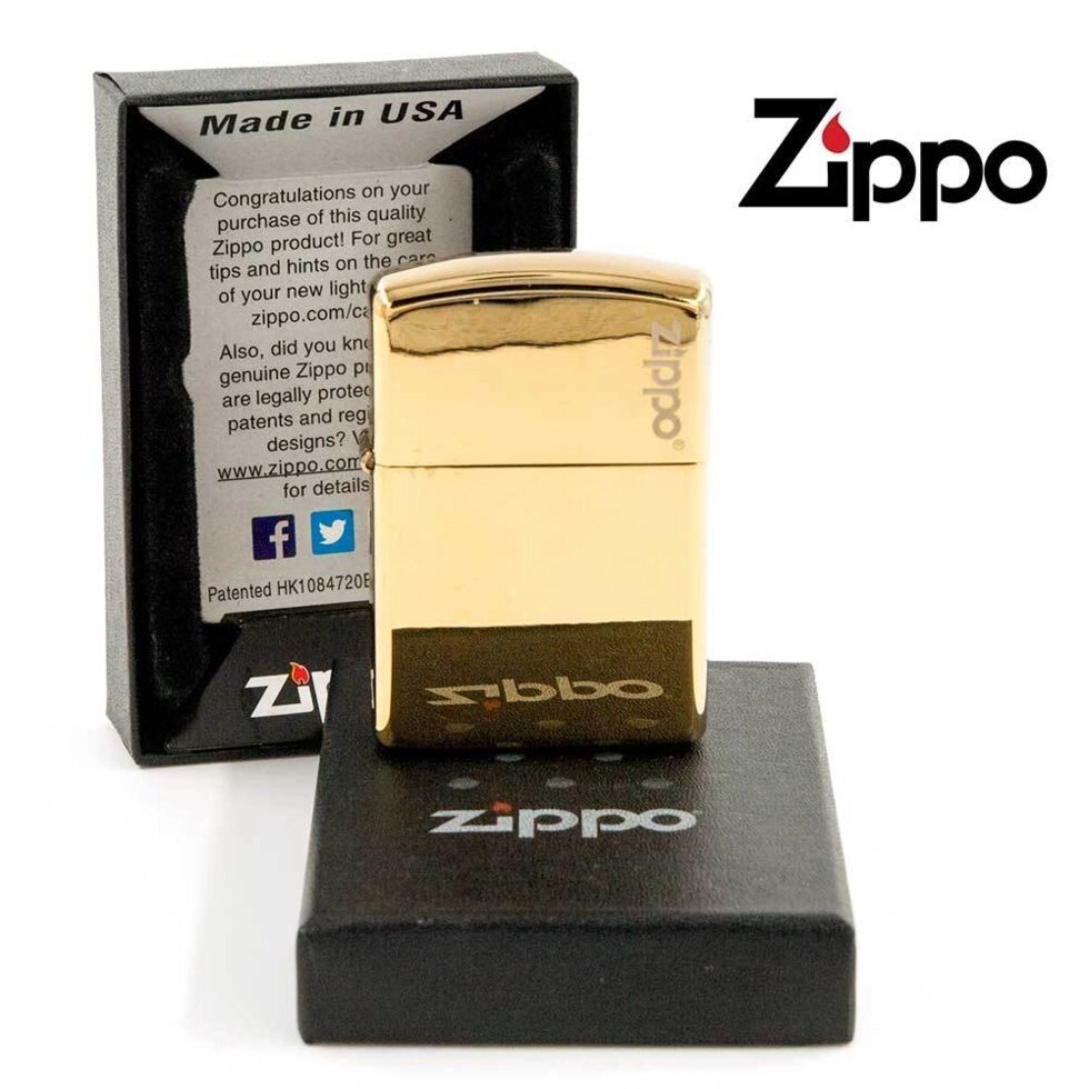 Зажигалка бензиновая ZIPPO (Чистое золото) от компании Интернет-магазин Starshop. kz - фото 1