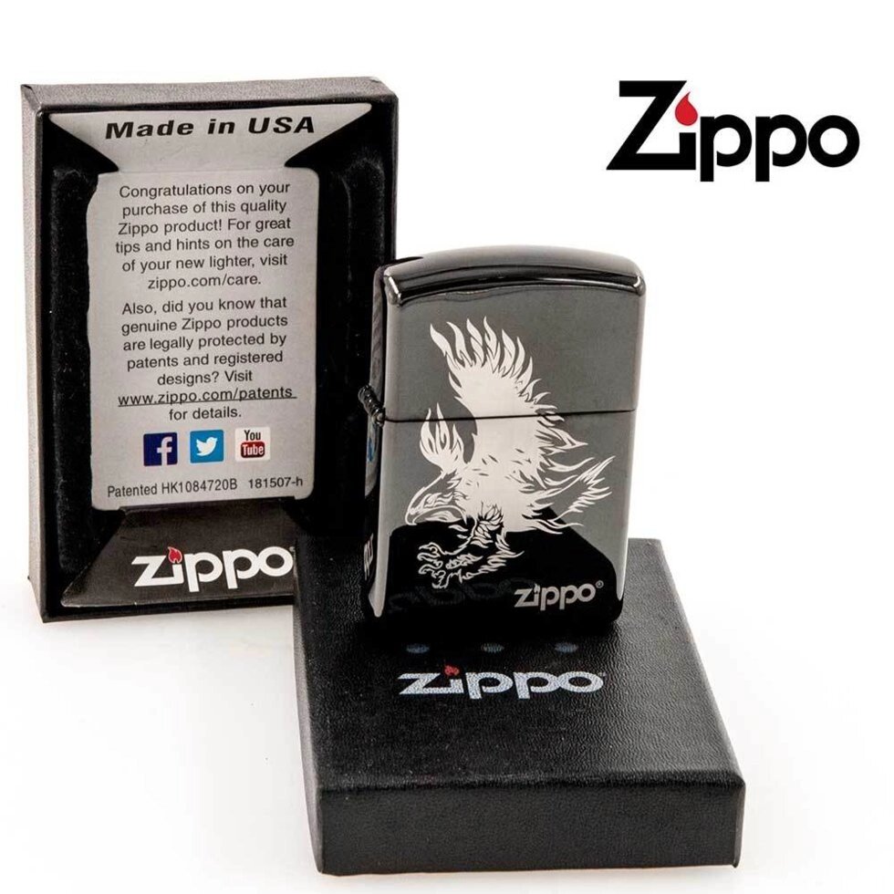 Зажигалка бензиновая ZIPPO (Хищный орёл) от компании Интернет-магазин Starshop. kz - фото 1