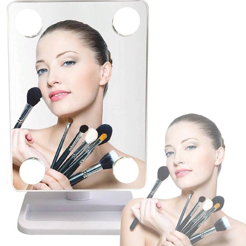 Зеркало для макияжа с подсветкой Cosmetie Mirror HH083 {увеличение 10x, наклон, вращение 360} от компании Интернет-магазин Starshop. kz - фото 1