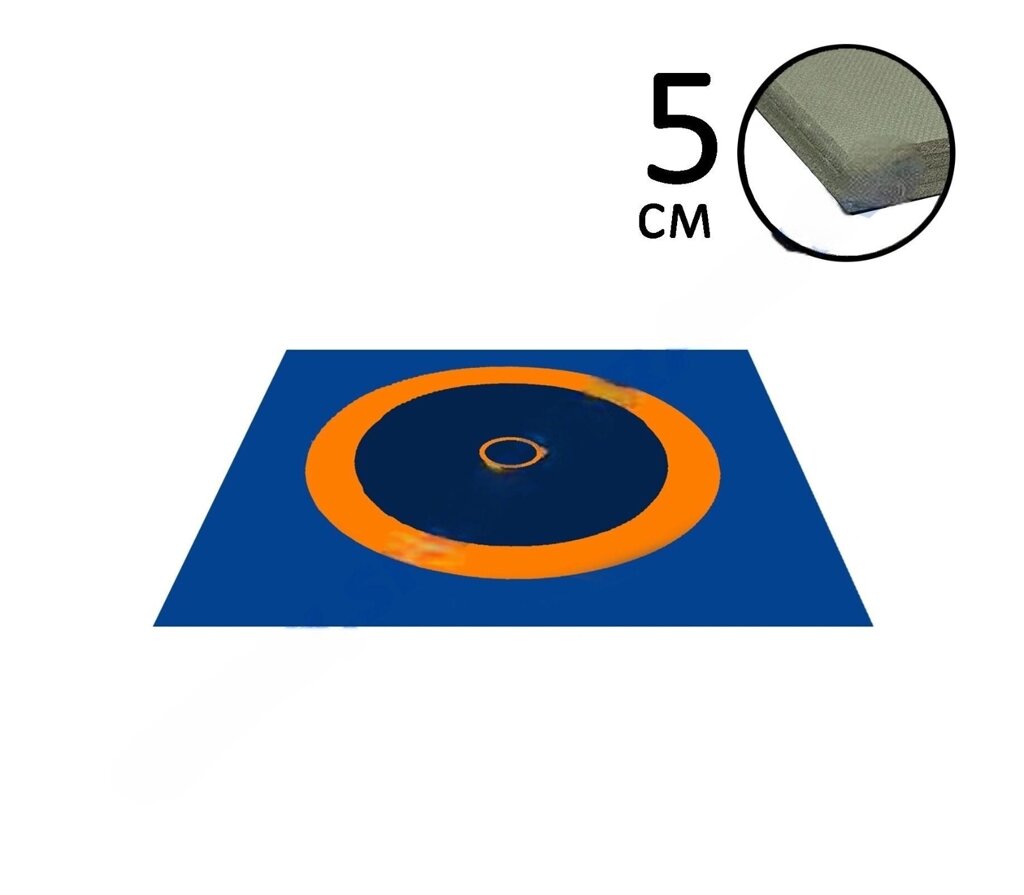 Ковер борцовский 10,6х10,6 3-цв.+5см ППЭ Нов. Станд. от компании Sport Trade - фото 1