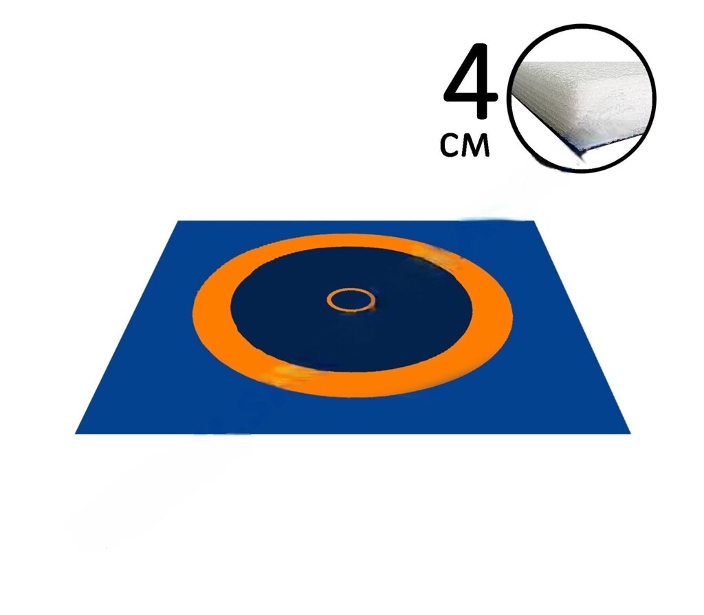 Ковер борцовский 12,7х12,7 3-цв.+4см НПЭ Нов. Станд. от компании Sport Trade - фото 1