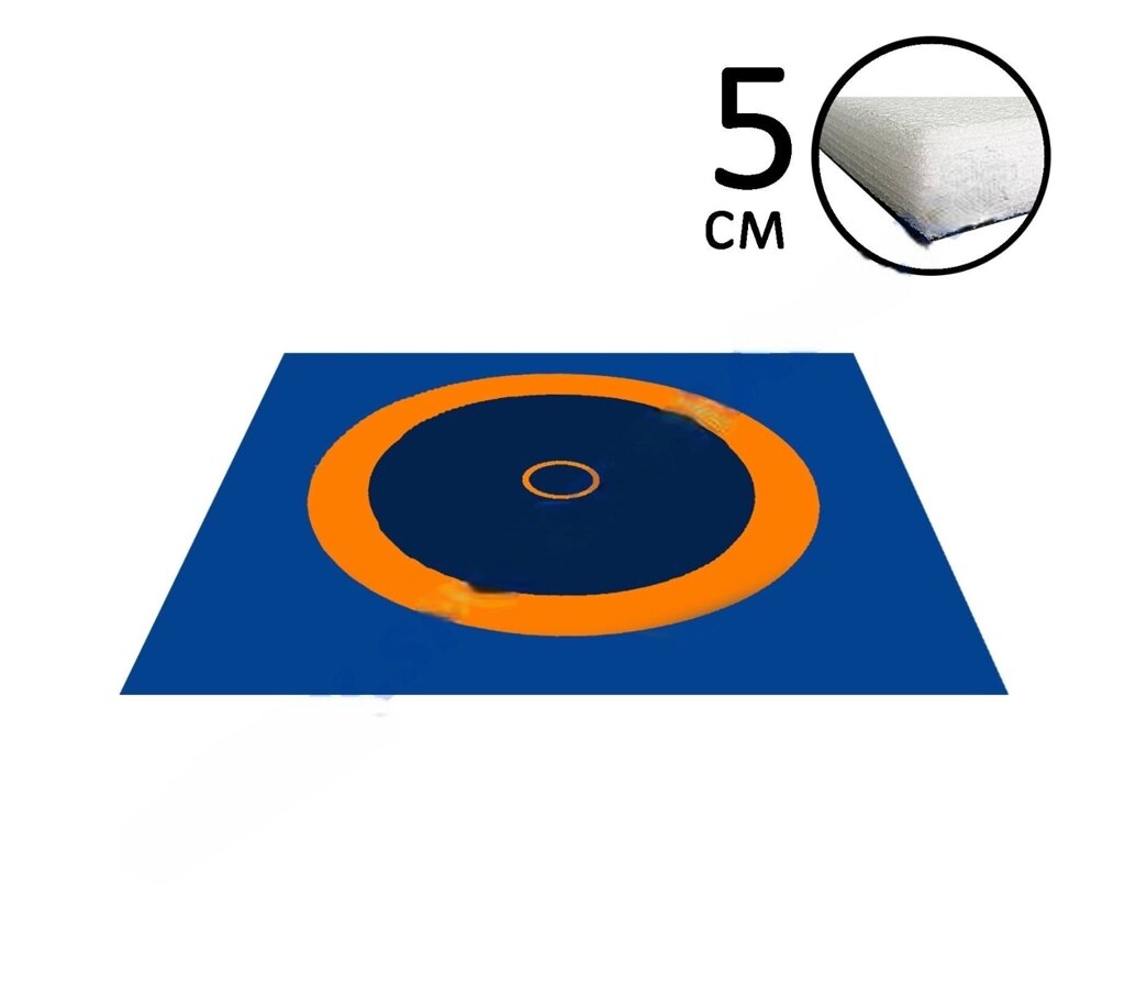 Ковер борцовский 12,7х12,7 3-цв.+5см НПЭ Нов. Станд. от компании Sport Trade - фото 1