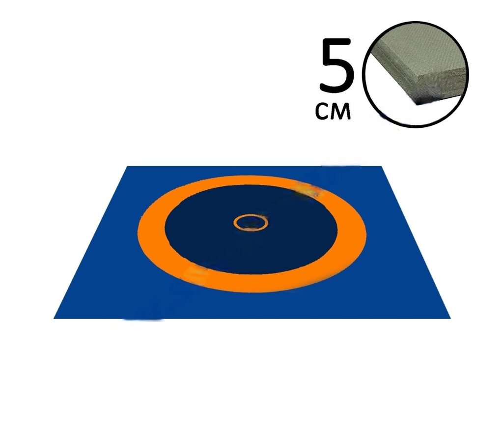 Ковер борцовский 12,7х12,7 3-цв.+5см ППЭ Нов. Станд. от компании Sport Trade - фото 1