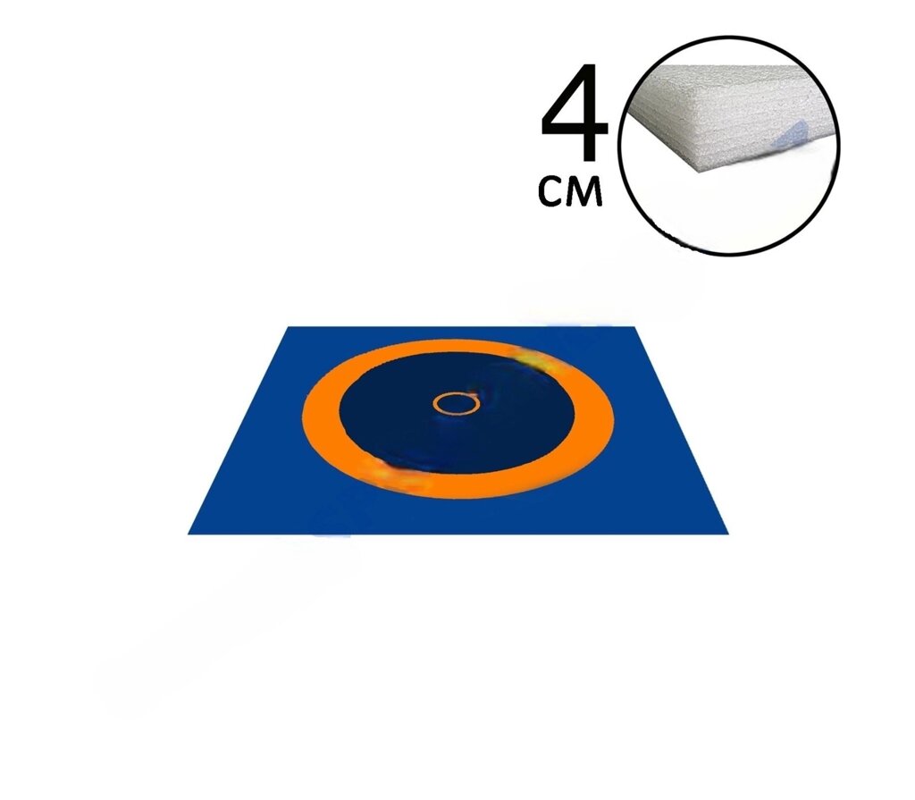 Ковер борцовский 8,3х8,3 3-цв.+4см НПЭ Нов. Станд. от компании Sport Trade - фото 1
