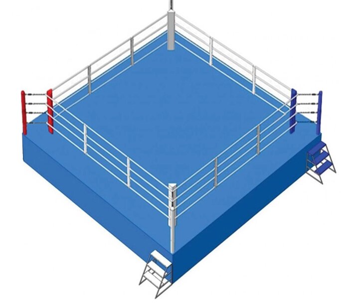 Ринг боксерский 6,1 х 6,1 м с помостом 7,8 х 7,8 х 1м AIBA стандарт (2 лесницы) от компании Sport Trade - фото 1