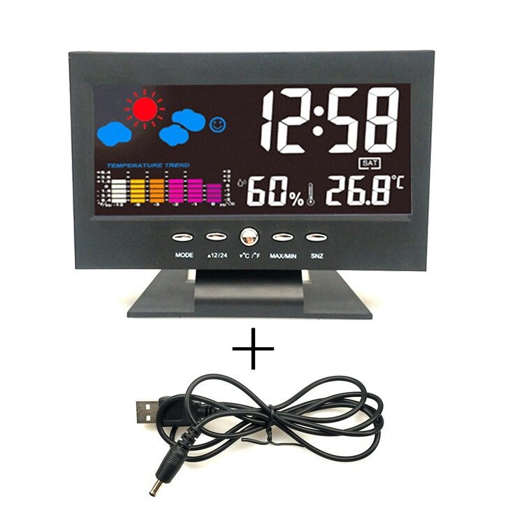 Метеостанция цифровая термометр-гигрометр с будильником от компании Интернет- магазин Citrus Shop - фото 1