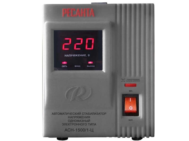 Стабилизатор напряжения РЕСАНТА ACH-1500/1-Ц от компании Ресанта Караганда (маг. Электрооборудование) - фото 1