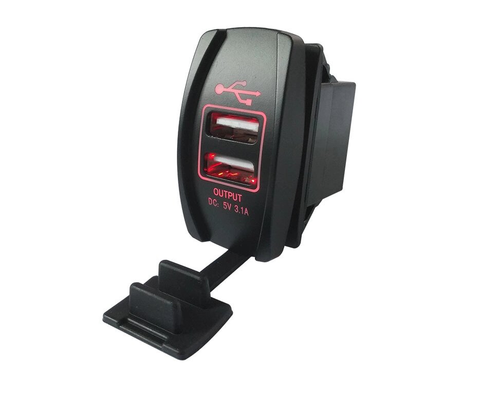 Автокнопка  USB зарядное устройство красный от компании Alexel - фото 9