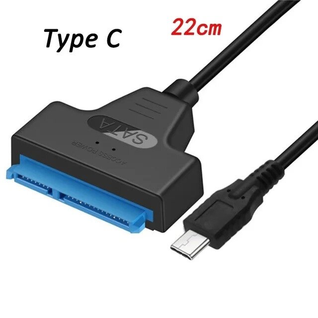 Кабель адаптер USB 3.1 USB C-SATA Type-C- SATA для диска SSD HDD 2.5" 3.5" CD/DVD под блок питания от компании Alexel - фото 1