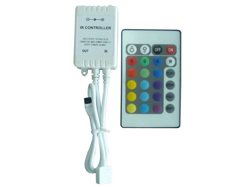 Контроллер для RGB ленты с 24 кнопочным с пультом ДУ от компании Alexel - фото 1