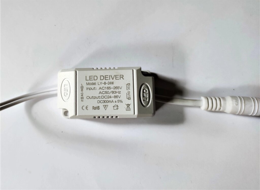 LED драйвер для светильника 300mA DC24-86V 24W от компании Alexel - фото 1