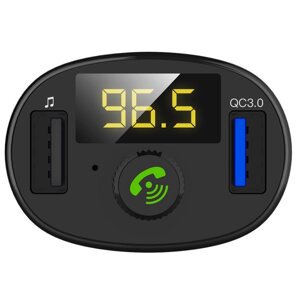 Автомобильный FM модулятор с вольтметром MP3-плеер QC3.0 быстрая зарядка