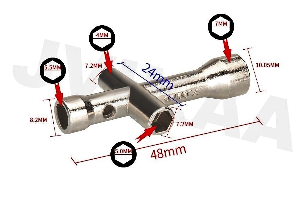 мини гаечный ключ на 4 размера M2 M2.5 M3 M4
