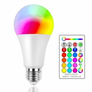 Светодиодная цветная RGBW лампа 15W E27 с пультом
