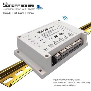 SONOFF 4-канальный беспроводной WIFI коммутатор 4CH Pro R3