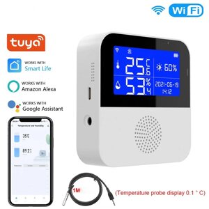 Датчик температуры и влажности Wi-Fi с дисплеем и выносным датчиком