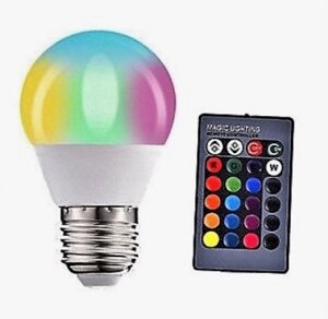 Светодиодная многоцветная лампа 5 W E27