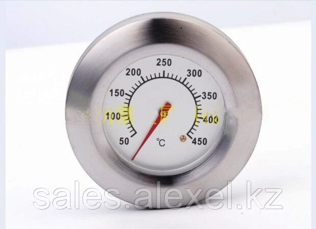 Термометр для мангала гриля и барбекю от 50°С до 450°С с белой шкалой от компании Alexel - фото 1