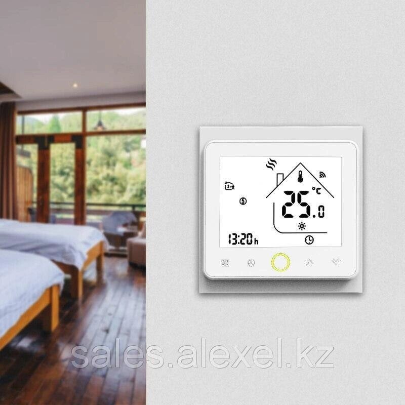 Терморегулятор с Wi-Fi управлением и подсветкой для электро отопления и теплого пола от компании Alexel - фото 1