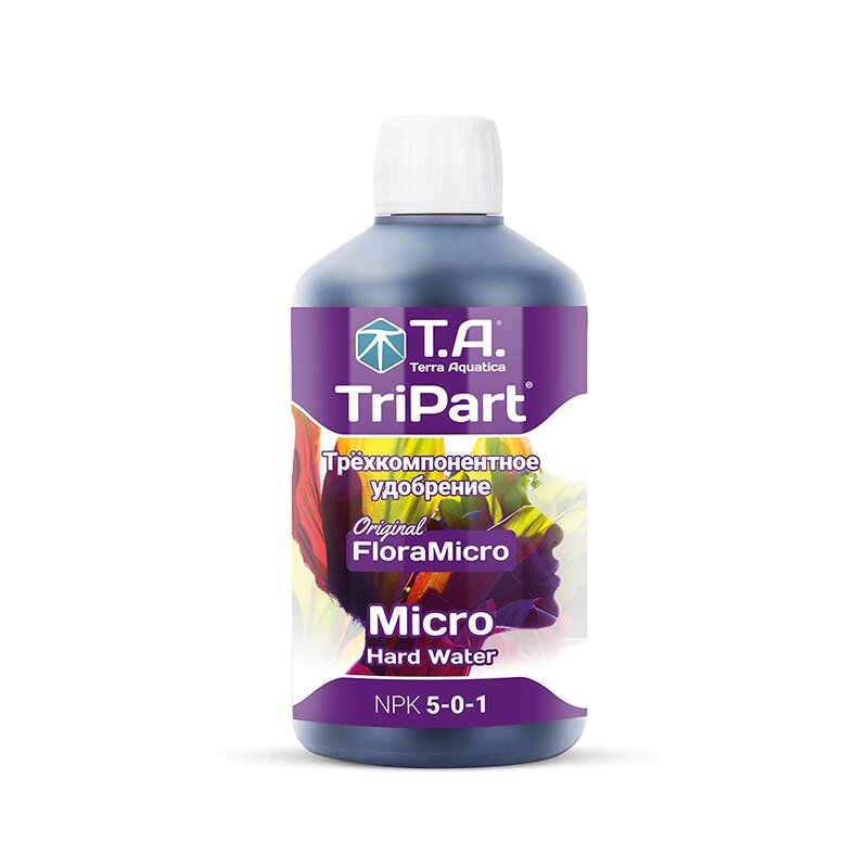 Удобрение жидкое для гидропоники Tri. Part Micro/Flora Micro GHE 0.5л для жесткой воды - распродажа