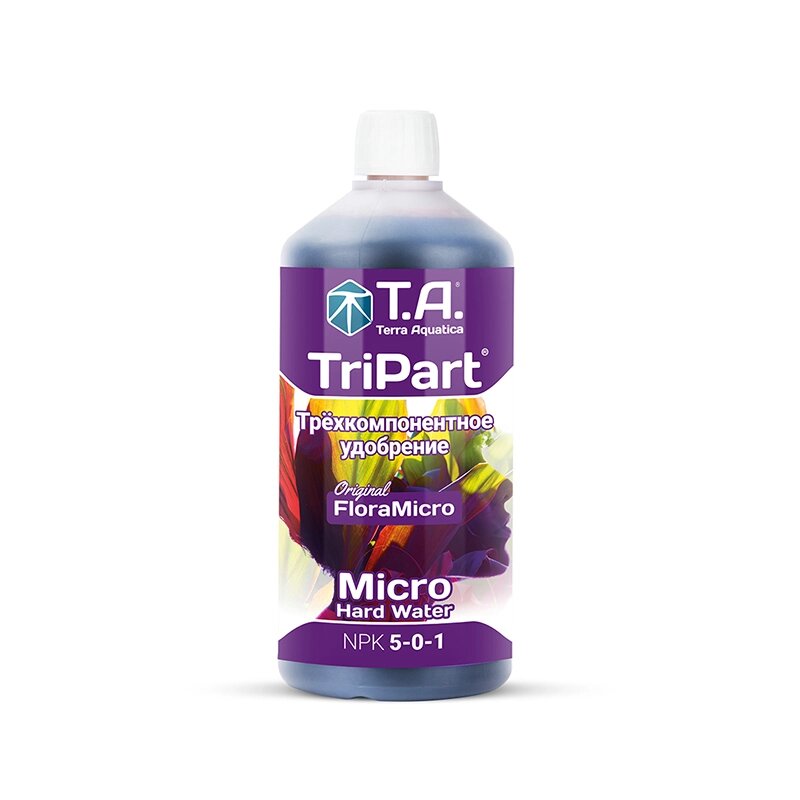 Удобрение жидкое для гидропоники TriPart Micro/Flora Micro GHE 1л для жесткой воды от компании "КазГидропоника" - фото 1